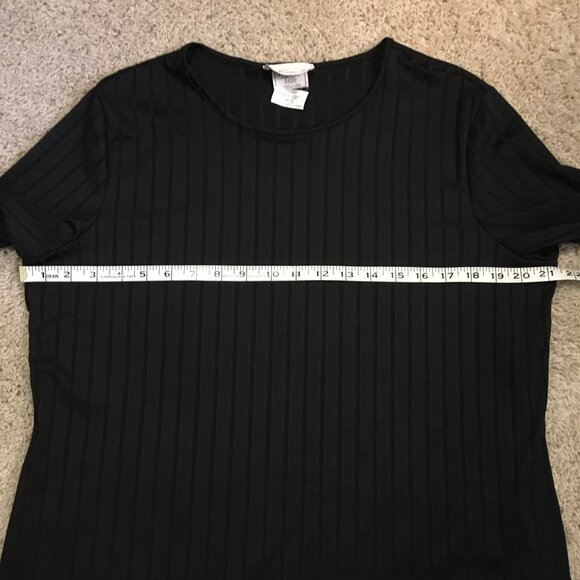 Vintage Tradition Canadian Made Black Stretchy Ribbed Referee T-Shirt - Picture 11 of 14